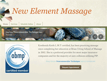 Tablet Screenshot of newelementmassage.com